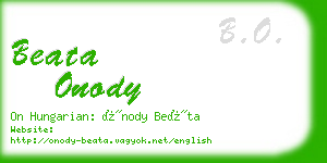 beata onody business card